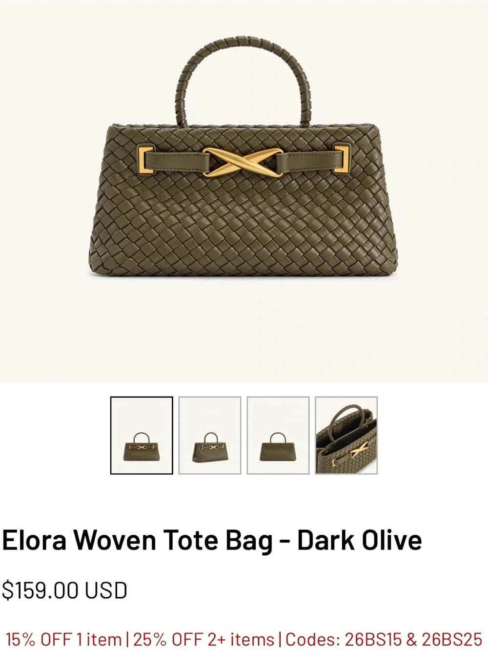 Jw Pei Elora Woven Tote Bag - Dark Olive